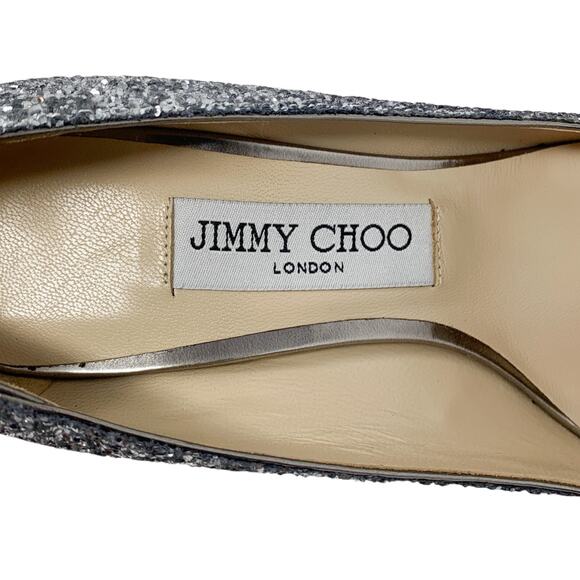 Jimmy Choo Romy 85 Fireball Navy Silver Ombre Glitter Pointed Toe Stiletto Pumps - Picture 7 of 10